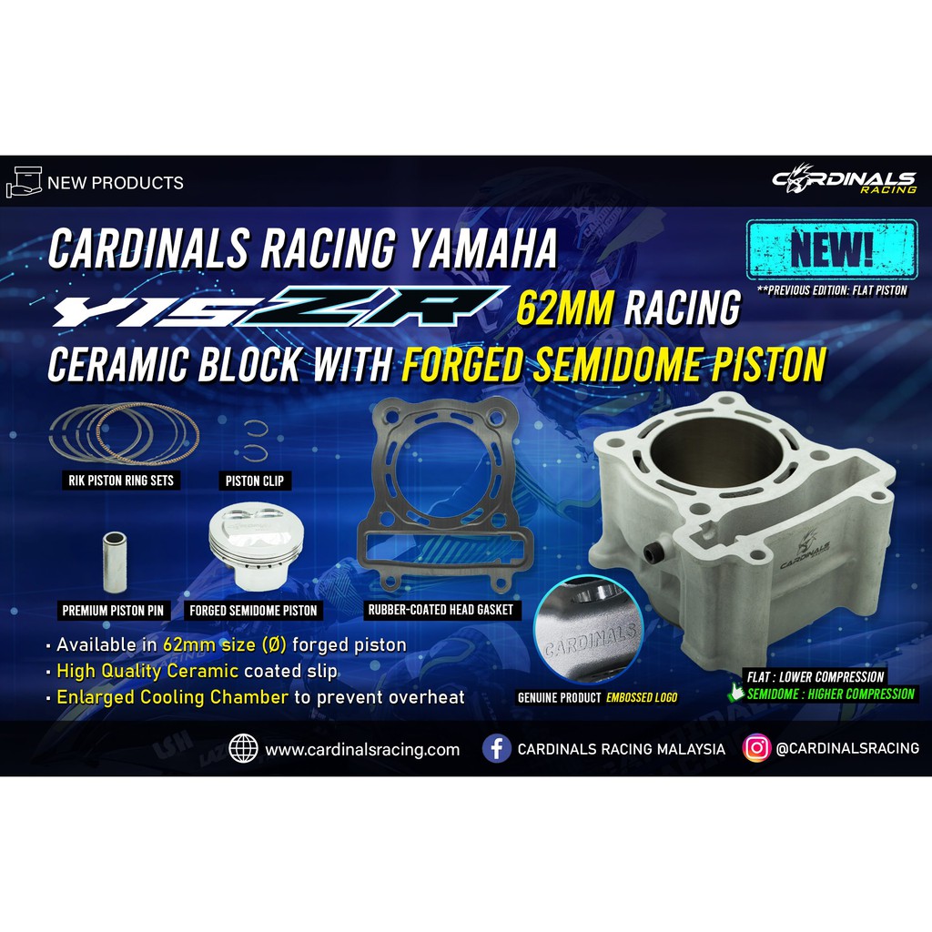 CARDINALS RACING Block Set Forged - LC135 & Y15ZR | Shopee Malaysia