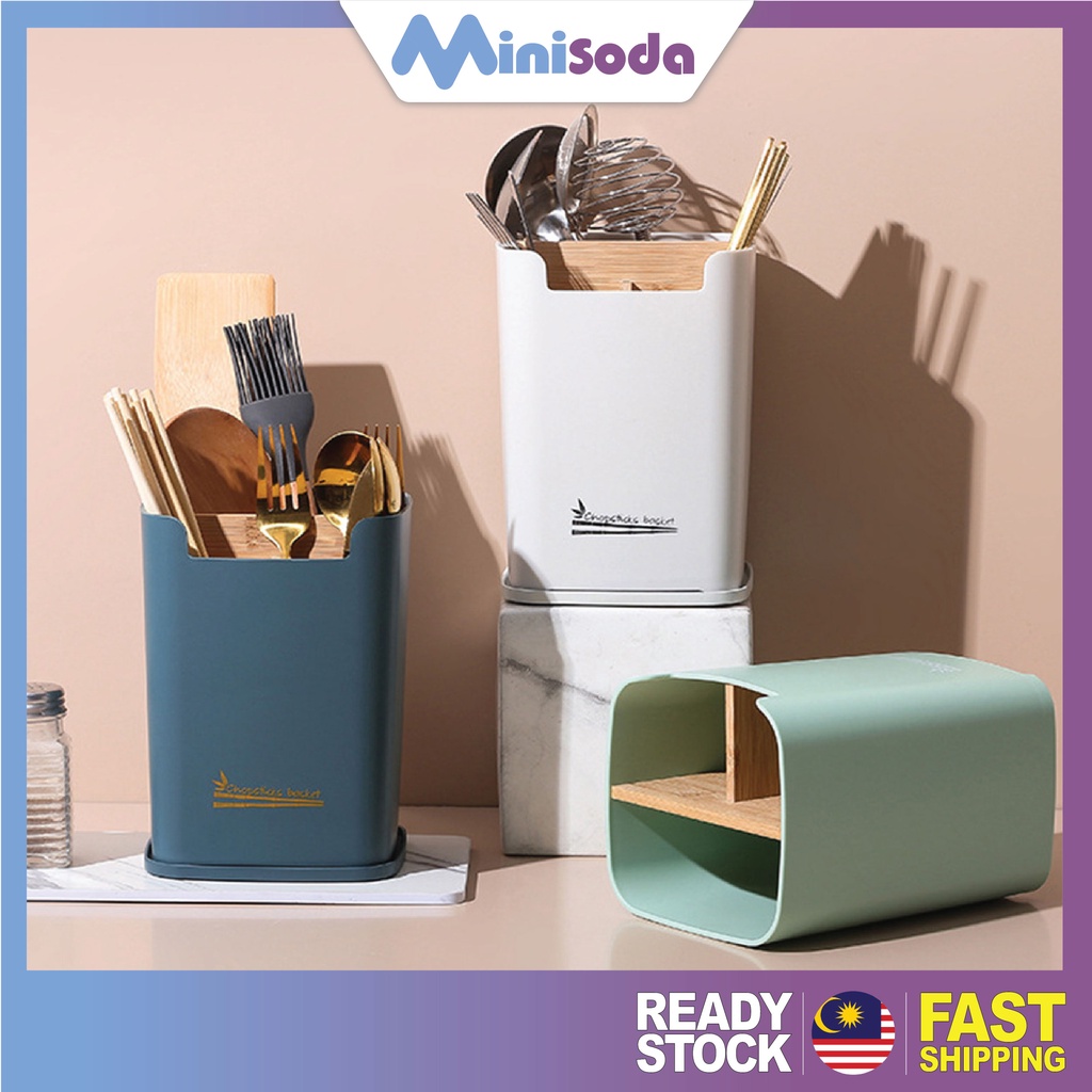 Cutlery Holder Nordic Wooden Muji Rack Storage Chopstick Fork Spoon