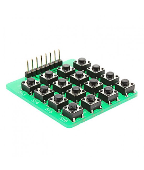 4*4 4x4 16 Push Button / Butang Buttons Matrix Keypad MCU Module Board ...