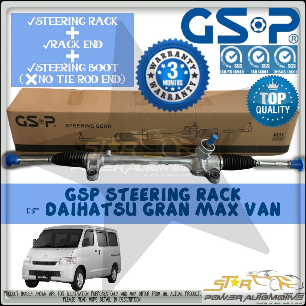 GSP Daihatsu Gran Max Van Power Steering Gear Rack Assy Set ( SR900367 ...