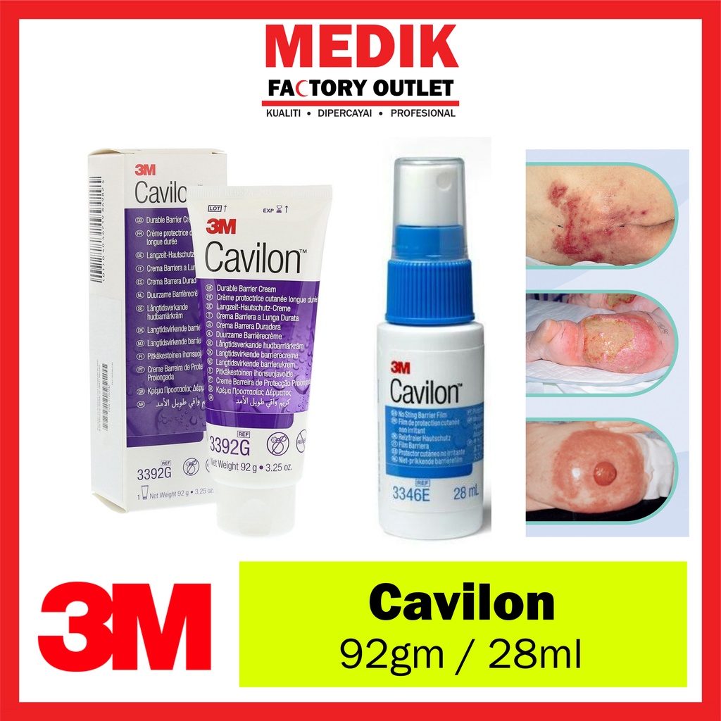 3M Cavilon Durable Barrier Cream 92gm / 3M Cavilon No Sting Barrier Film Spray 28ml Shopee