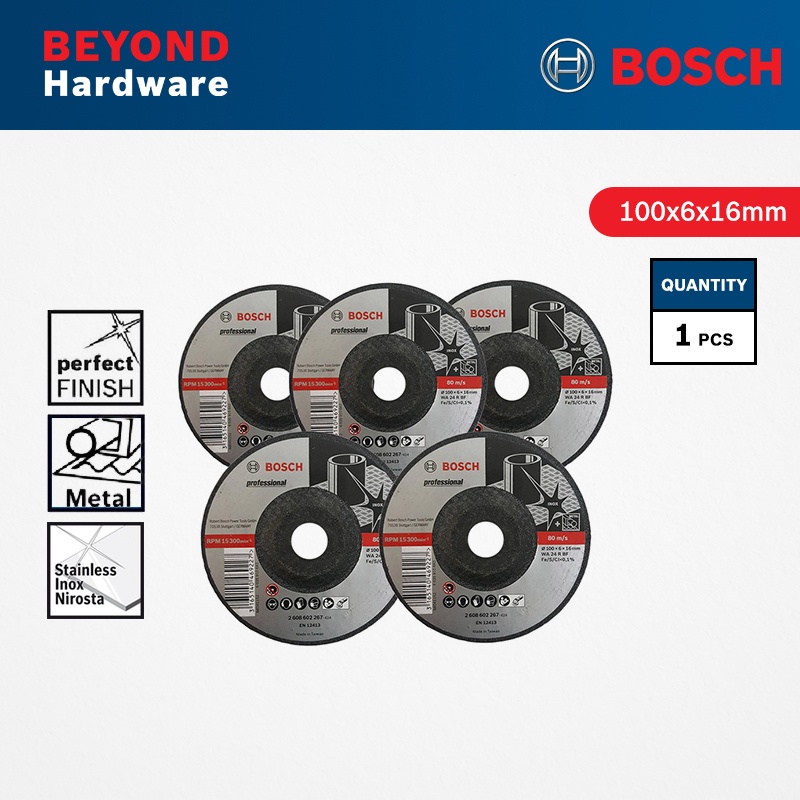 BOSCH Inox 4 Inch Grinding Disc For Metal Aluminium (100 x 6 x 16mm ...