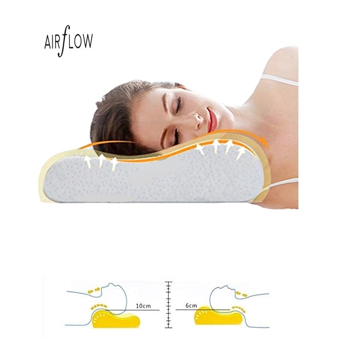 Natural Latex Pillow Neck Support Foam Pillow Bolster Contour Shape Shopee Malaysia