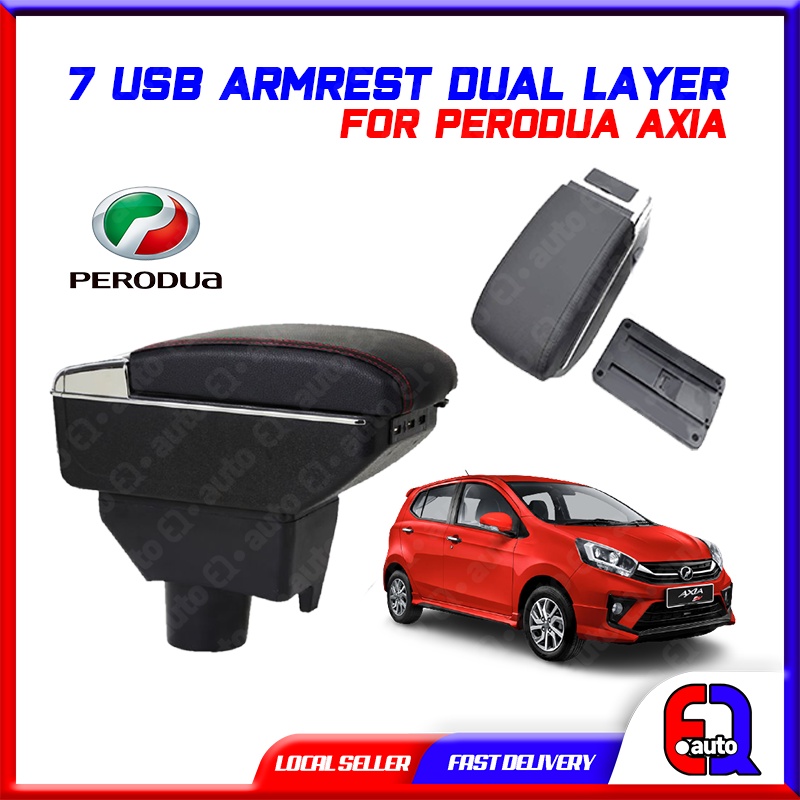 Car Arm Rest Armrest Kereta Console 2 Layers 7 USB For Perodua Axia