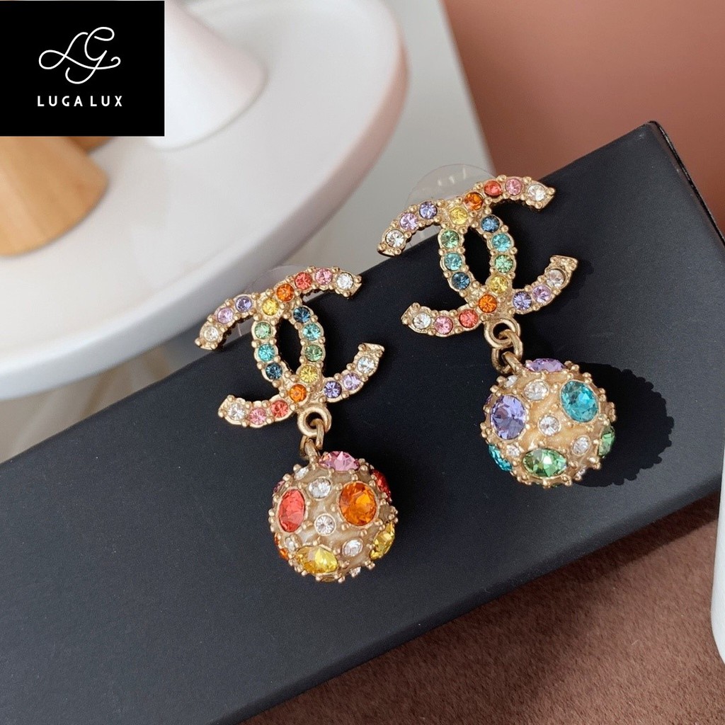 Chanel rainbow earrings deals