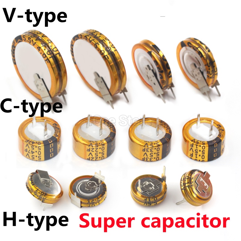 2Pcs 5.5V Super Capacitor 0.022F 0.047F 0.1F 0.22F 0.33F 0.47F 1F 1.5F ...