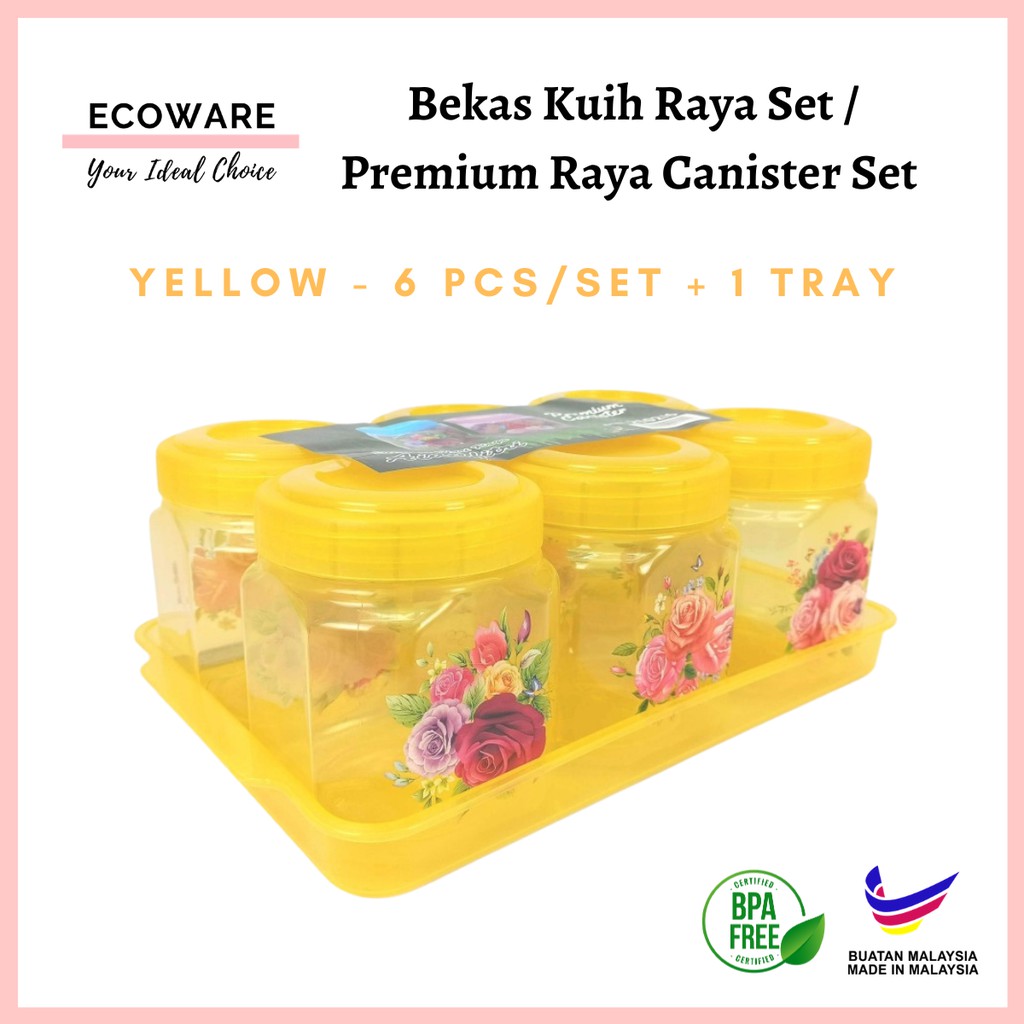 ECOWARE 6pcs Set Bekas Kuih Raya Set / Cookies Container Set / Bekas ...