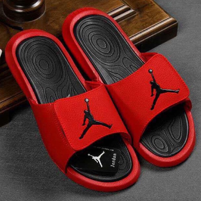 Jordan best sale sandals red