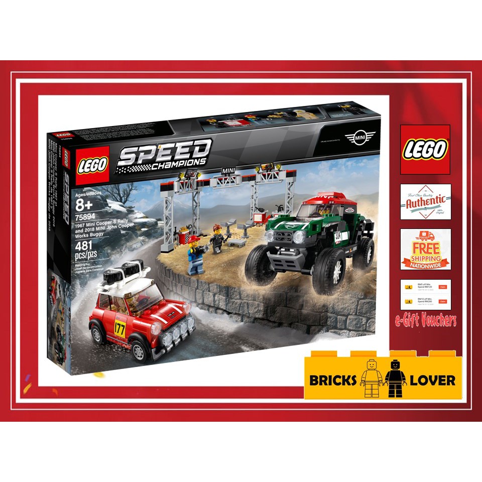 Lego 75894 Speed Champions Bricks Lover 1967 Mini Cooper S Rally and 2018 MINI John Cooper Works Buggy Shopee Malaysia