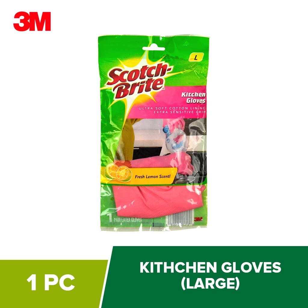 3M Scotch Brite Kitchen Gloves Large 1pair Shopee Malaysia