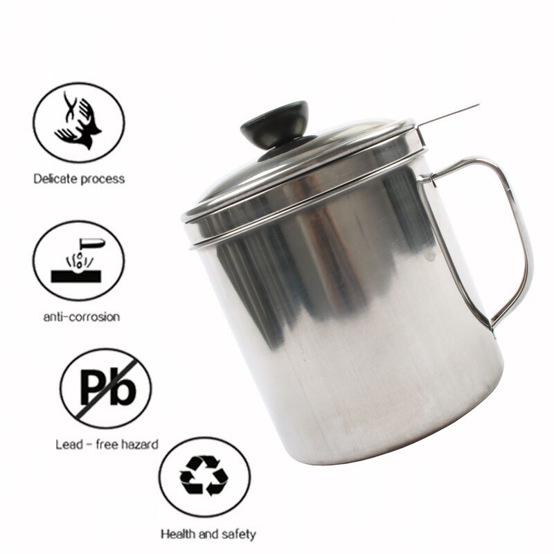 304 Stainless Steel Grease Strainer and Container - 1.2 Storage