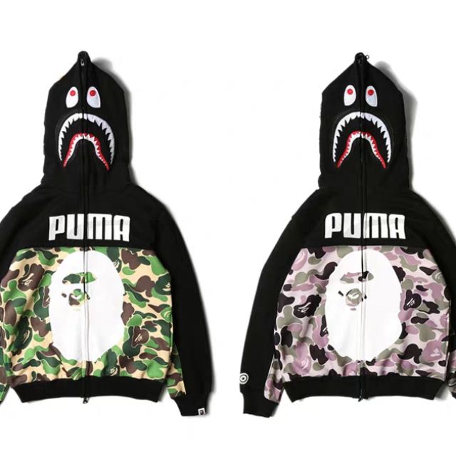 A Bathing Ape x Puma shark Hoodie Shopee Malaysia