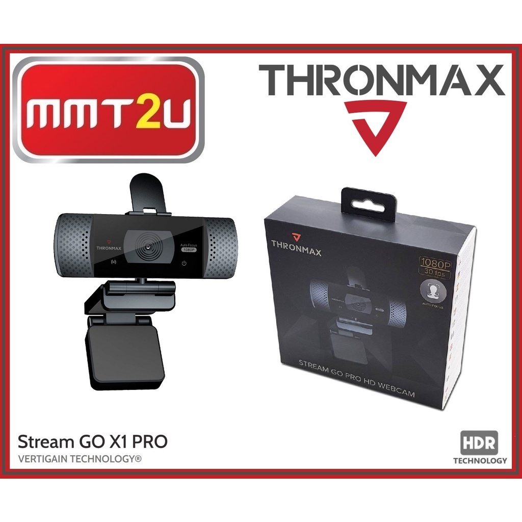 THRONMAX Stream Go X1 Pro 1080P Autofocus Webcam, Autofocus Lens, Dual ...