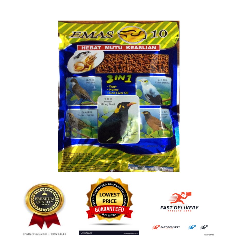 🔥Ready stock🔥🐦EMAS 10 MAKANAN BURUNG (MURAI/TIONG MAS/MERBAH ) 🐦 KASAR ...