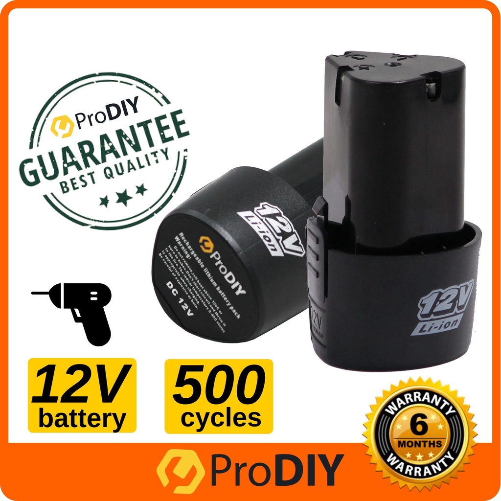 PRODIY Cordless Drill Battery Rechargeable 12V Lithium LiIon Battery
