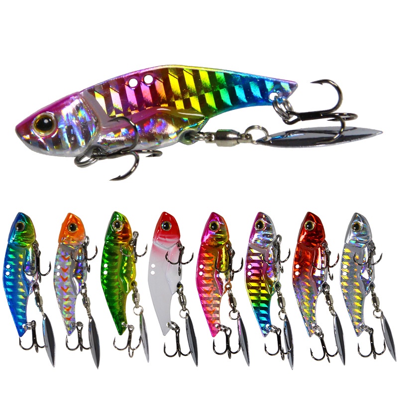 1pcs Rotating Metal VIB Lure Vibration Spinner Spoon Fishing Lures 5cm/12g  5.5cm/16g Trout Hard Baits Tackle Pesca