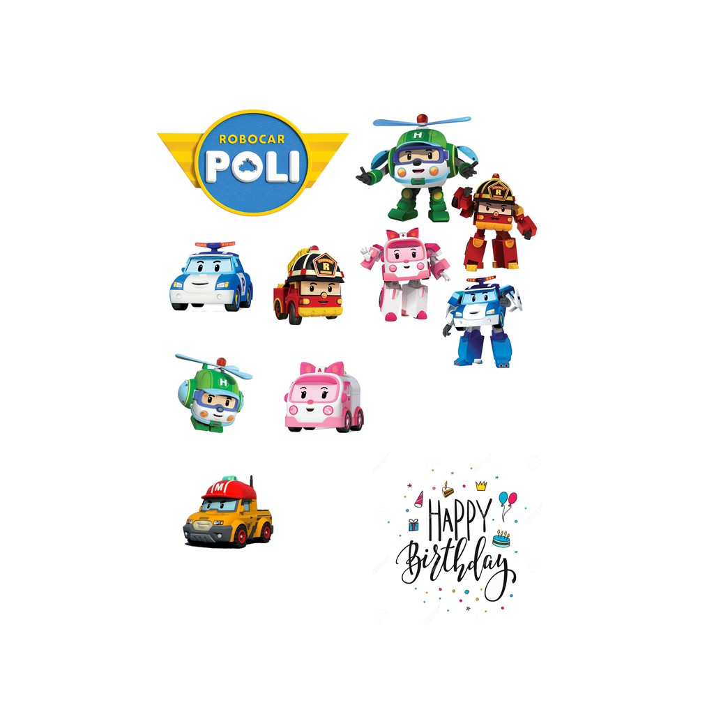 ROBOCAR POLI TOPPER CAKE DECO | Shopee Malaysia