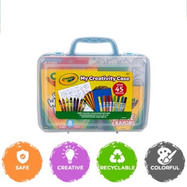 Crayola CREATIVITY CASE Art & Coloring Kit Reusable Storage Case ...