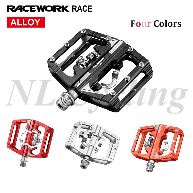 ANSJS Pedali Per Mountain Bike, Piattaforma Piatta Compatibile Con SPD - Foto 3