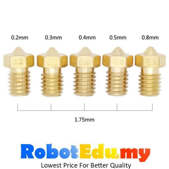 3D Printer Print 0.2 0.3 0.4 0.5mm Extruder Flat Nozzle (1.75mm Input)