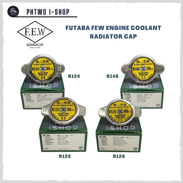 FUTABA FEW ENGINE COOLANT RADIATOR CAP R124 / R125 / R126 / R148 TOYOTA ...