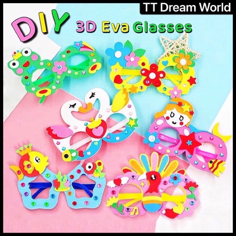 Kids Diy Eva Glasses 3D Cartoon Glasses Spectacles Children’s Art and ...