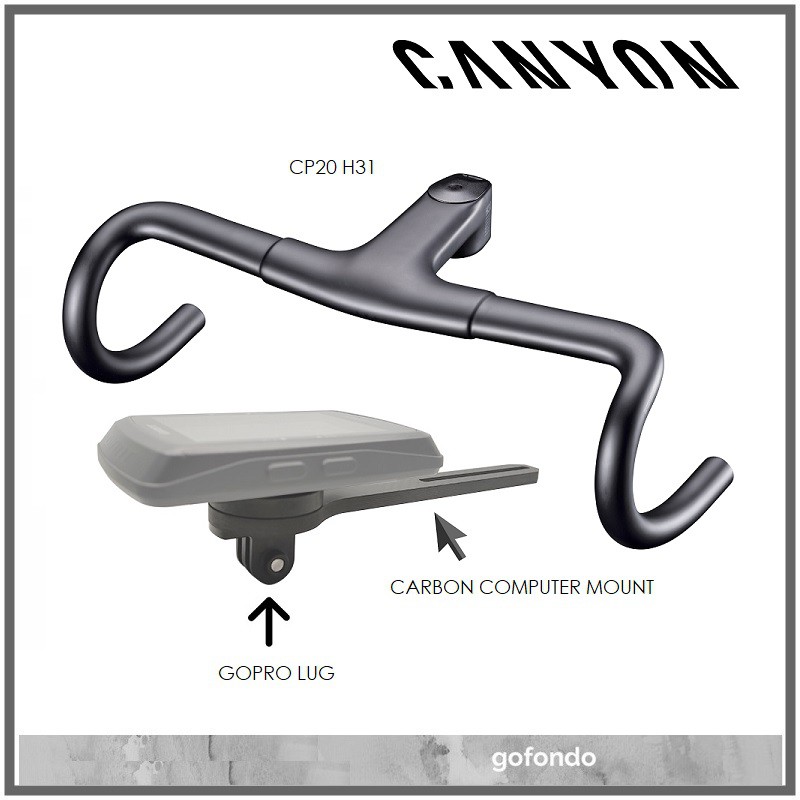 Canyon CP10 CP20 H31 Carbon Integrated Handlebar Computer Mount Garmin ...