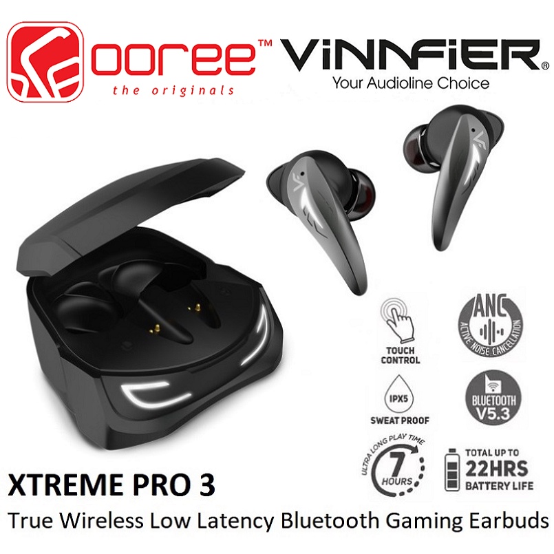 VINNFIER XTREME PRO 3 TWS EARBUDS WITH NOISE CANCELLATION IPX5