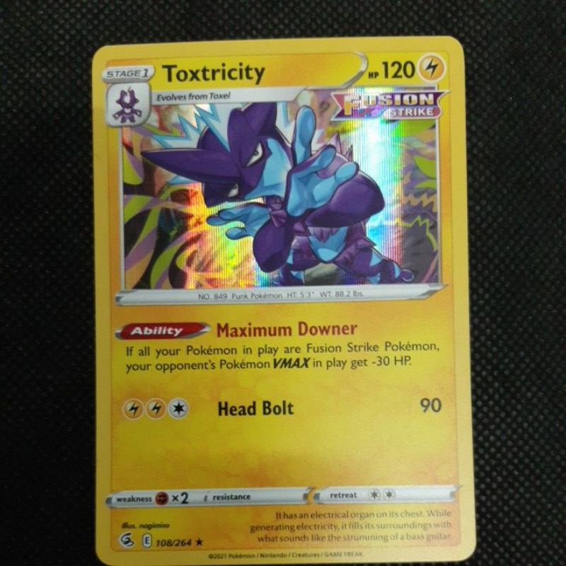 Pokemon Card TCG : Fusion Strike: Toxtricity 107/264 or 108/164 (HOLO RARE)  100% Original Pokemon Card | Shopee Malaysia