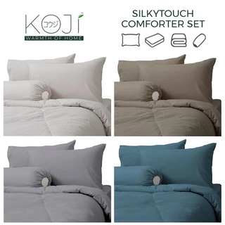 KOJI Silky Touch- Solid Series- Microfibre Comforter Set 4 IN 1 (Single / Super Single / Queen / King)