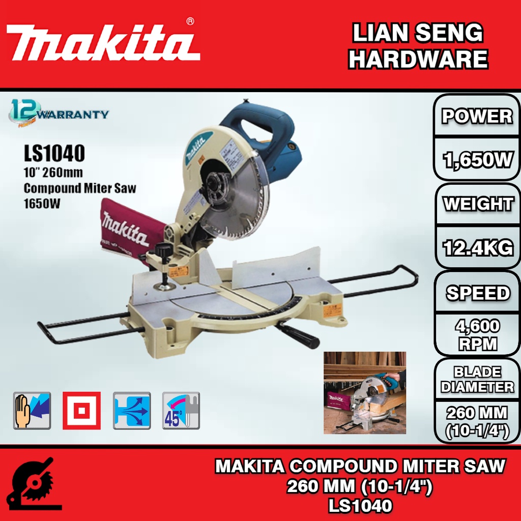 MAKITA COMPOUND MITER SAW LS1040 (260MM) | Shopee Malaysia