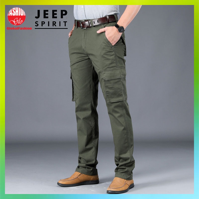 JEEP SPIRIT Cargo Pants Men Seluar Kargo Lelaki Straight Cut Pants ...