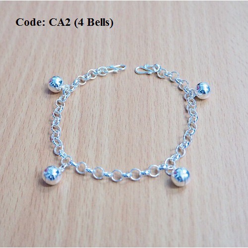 Baby silver sale anklets with bells