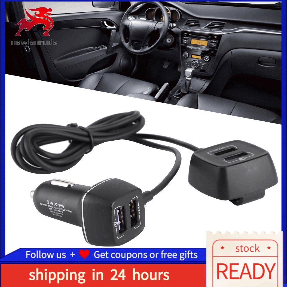 Newlanrode Fast Car Charger 4 USB Port for QC 3.0 Charging Rear Seats ...