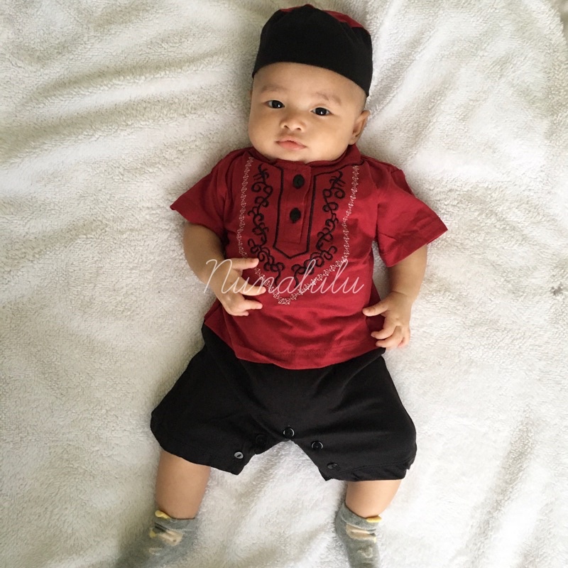 Kurta baby 012bulan baby romper baju akikah baby boy baju melayu baby