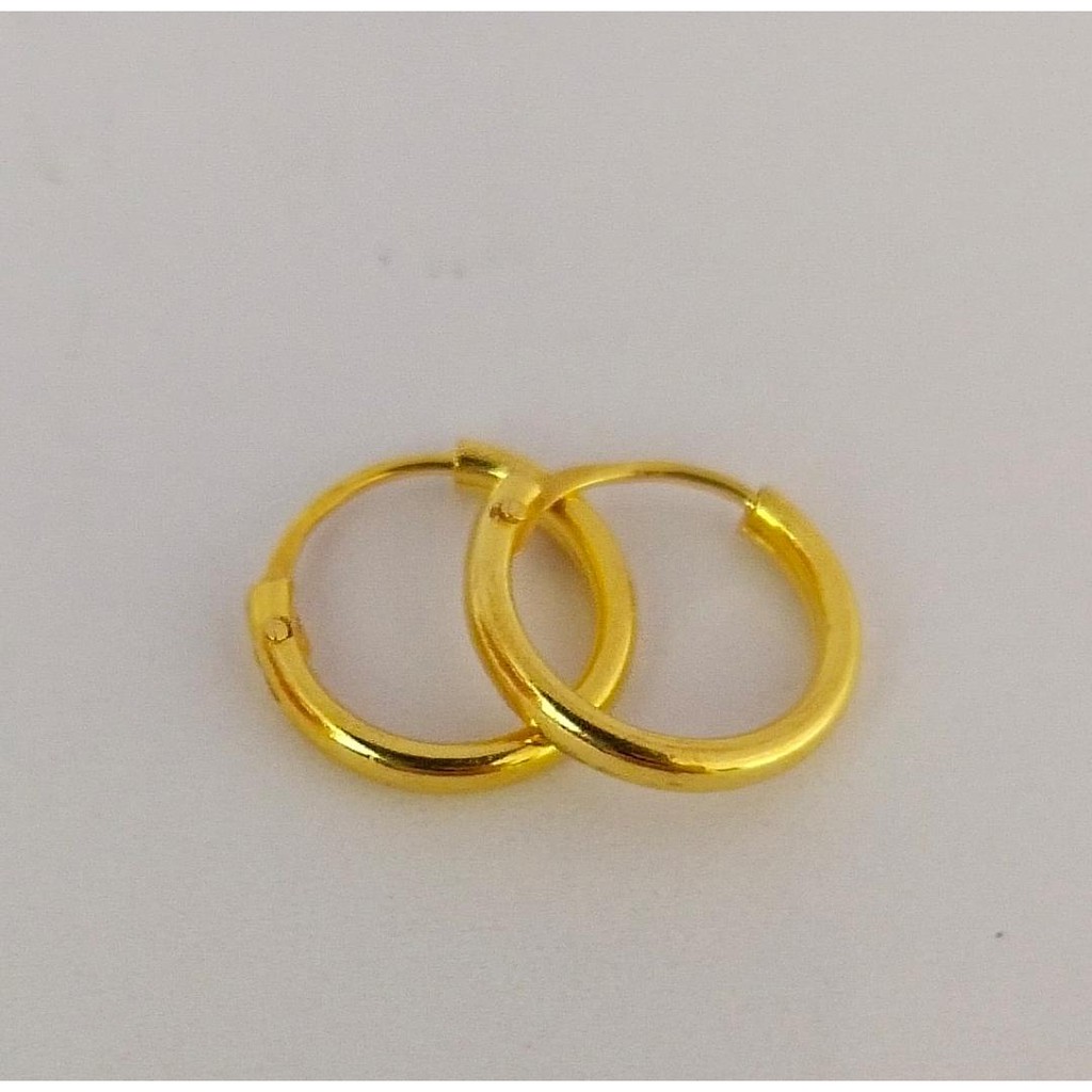 916 GOLD PLAIN HOOP EARRINGS / SUBANG BULAT LICIN EMAS 91610S6808