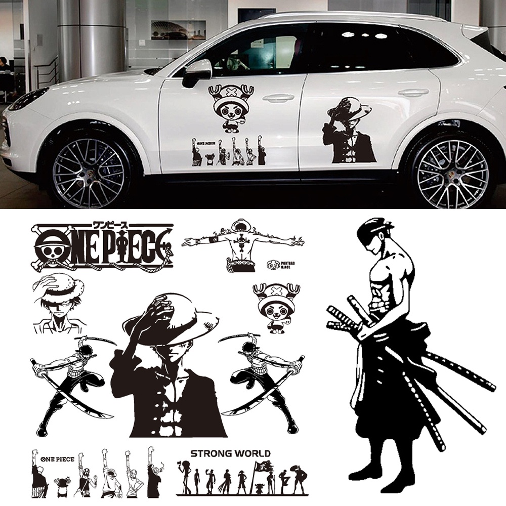 "One Piece" Toyota Car Reflective Stickers Luffy Ace Roronoa Zoro Car