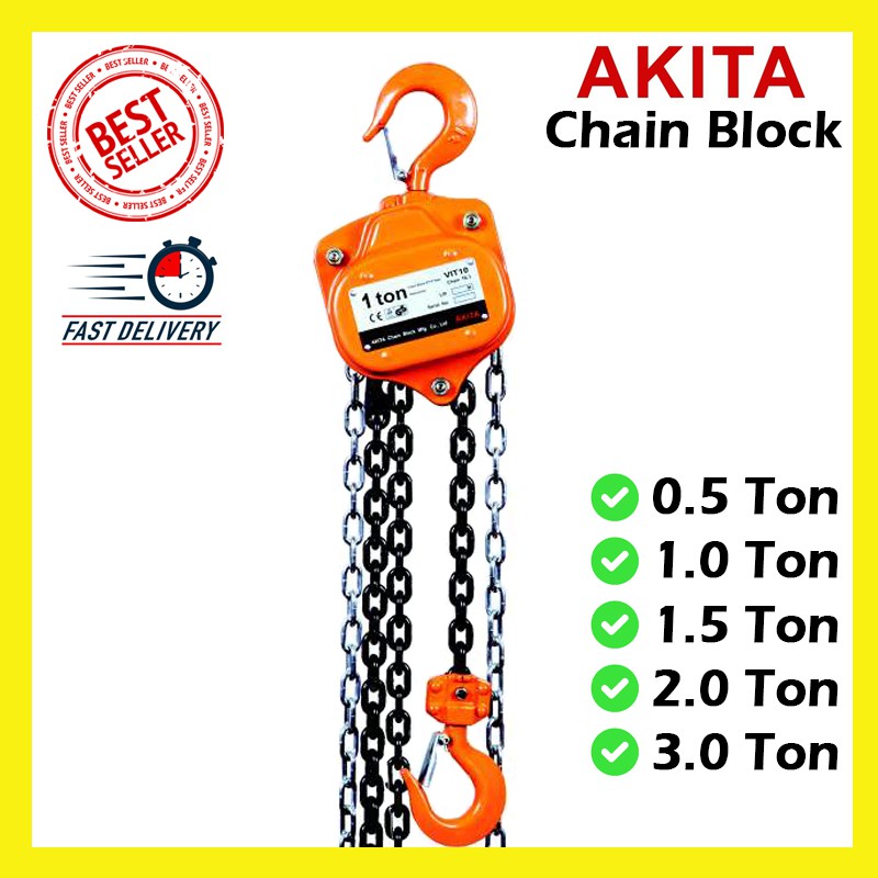 AKITA Heavy Duty Chain Block 0.5Ton 1Ton 1.5Ton 2Ton 3Ton | Shopee Malaysia