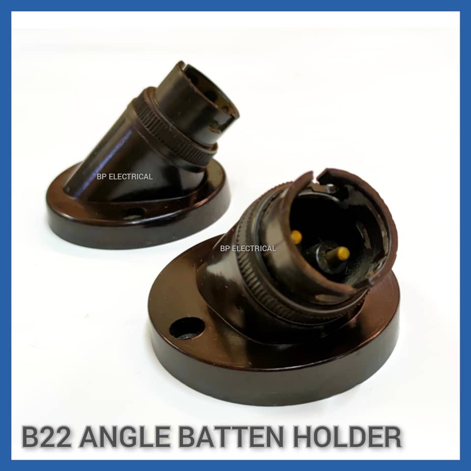 Angle Batten Bulb Holder B22 / BC Pin types holder Black Color