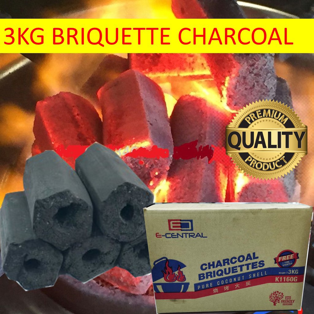 Charchoal Pure Coconut Shell Barbecue Charcoal Briquette Arang ...