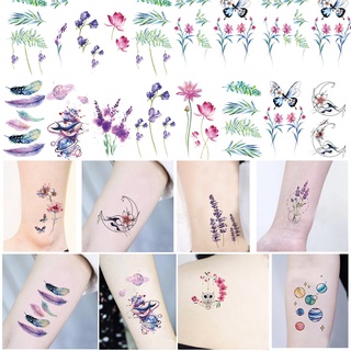 Tattoo Sticker,2 Sheets Mixed Pattern Temporary Tattoos For Women,Tattoo Stickers  Adults,Realistic Tattoo Flower,Butterfly,Heart,For Women and Girls