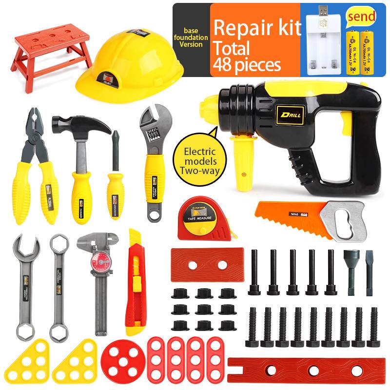 [Qilemeng] 51 Pcs Kids Tool Set Mechanic Toys Suitcase Kids Toolbox ...