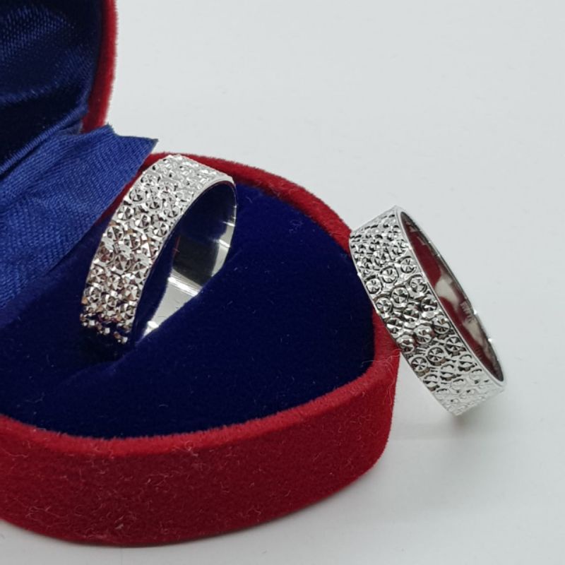 (R508)925silver ring with white gold (cincin untuk lelaki dengan ...