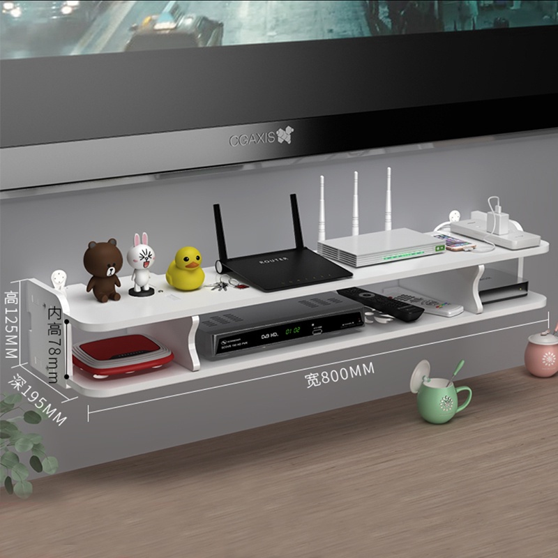 TV wall set top box rack wifi router storage living room wall hanging