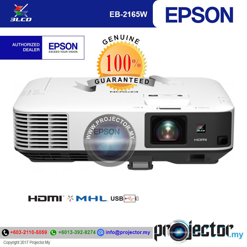 Epson EB-2165W 5500 Lumens WXGA 3LCD High Brightness