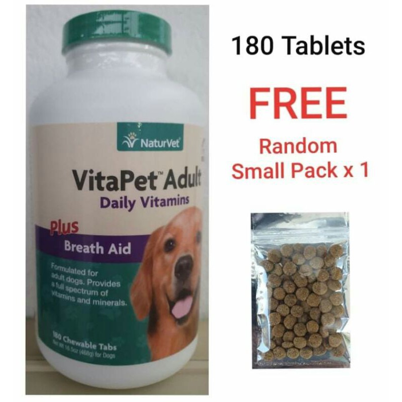 Exp2025 Jan / 180 Chewable Naturvet Vitapet Adult Daily Vitamins Plus