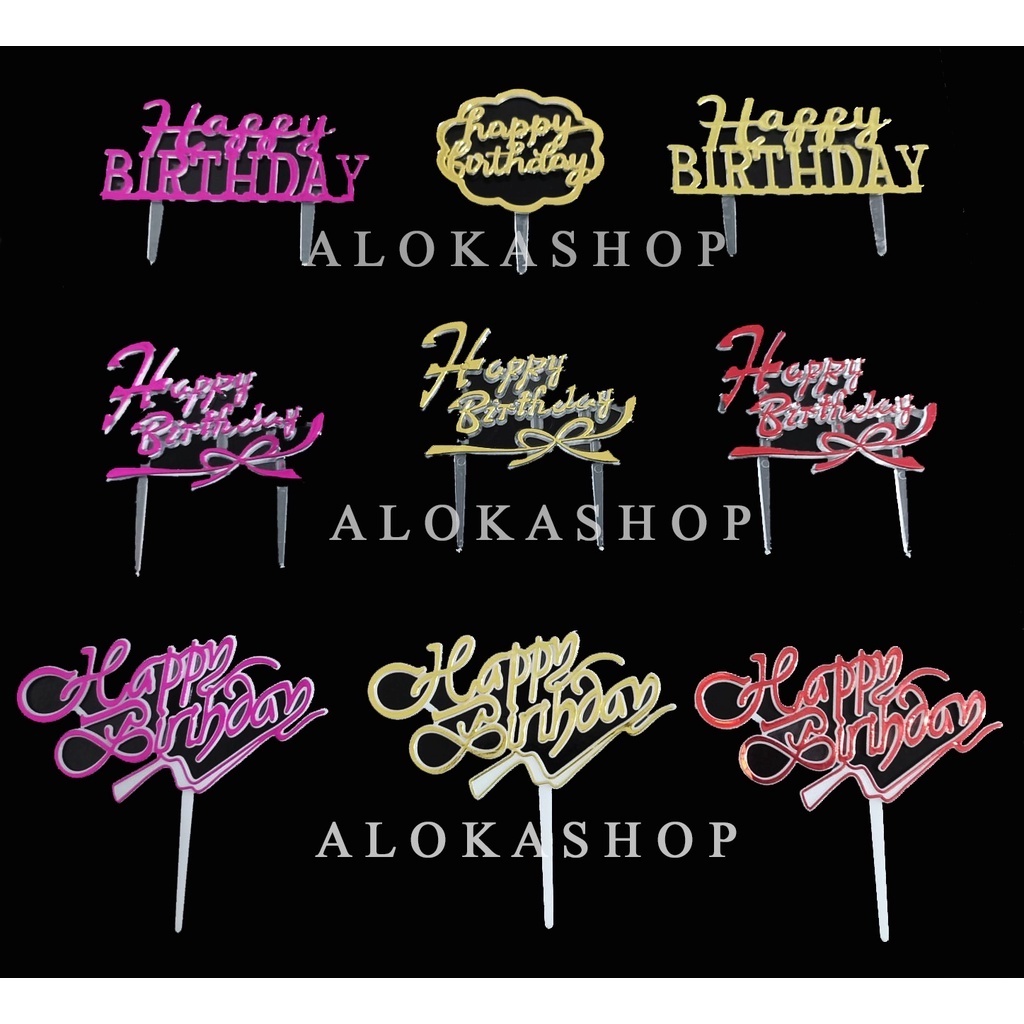 Topper Happy Birthday Small Motif/Stab Happy Birthday Series 2 | Shopee ...