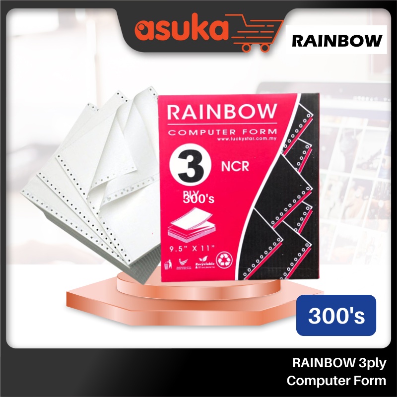 RAINBOW 3ply Computer Form (approximately 300's) / High quality ...