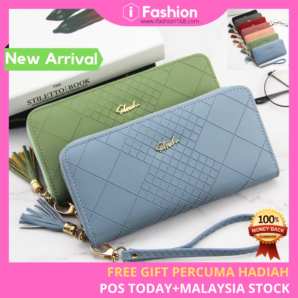 iFASHION READY STOCK Women's Long Purse Wallet Phone Zip Zipper Bag ...