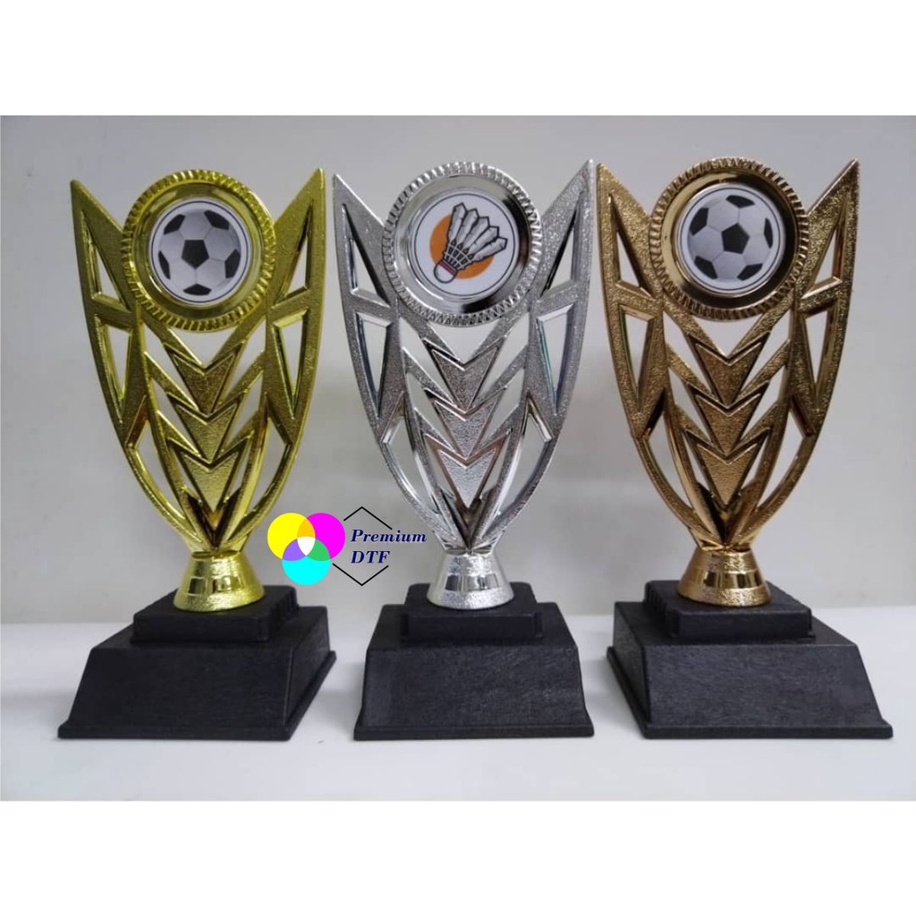 PLASTIC TROPHY WITH LABEL + LOGO (READY STOCK) | Shopee Malaysia